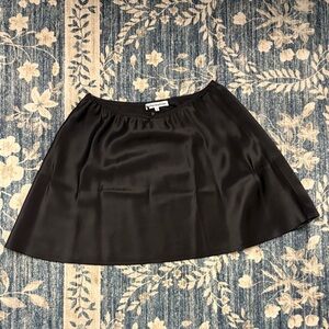 Reformation Black A-Line Edda Silk Skirt